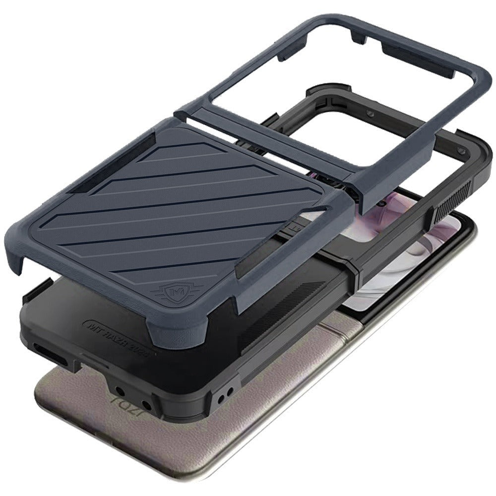 Phone Case Navy Dual-Layer PC and TPU Cover for Motorola Razr 2024 in a Single-Color Configuration