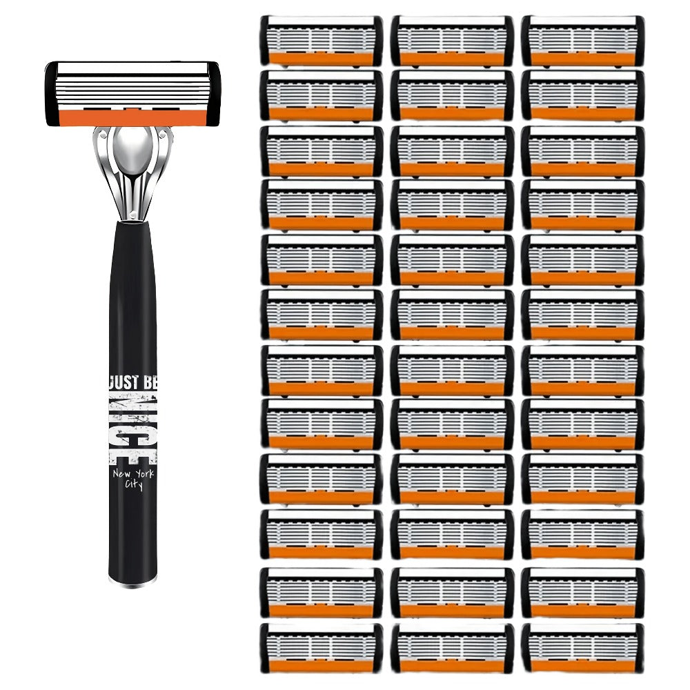 Men's Safety Razor Set with Replacement Blades - Handle Double Edge Razor for Shaving & Beard Grooming