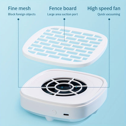 Nail Dust Collector Mini USB Electric Vacuum Cleaner with 10 Filter Pads & Strong Suction, Portable Nail