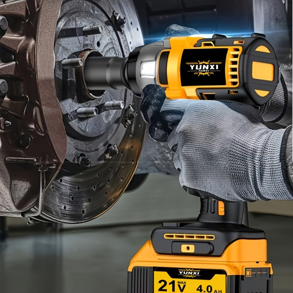 Cordless Impact Wrench Set with Charger Lithium-Ion Portable Electric Wrench Quick Charge for Home for Home, Garage and DIY Projects