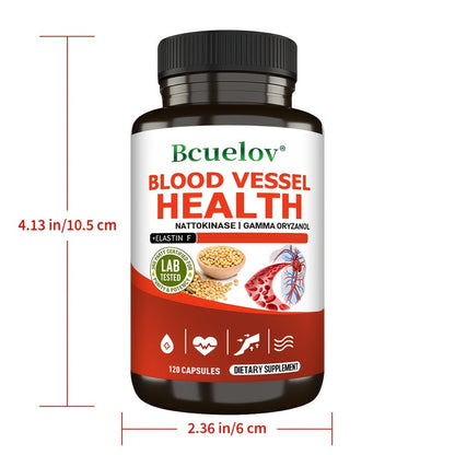 Nattokinase Supplement 120 or 240 Capsules, Gamma-Oryzanol Cardiovascular Formula for Heart Health