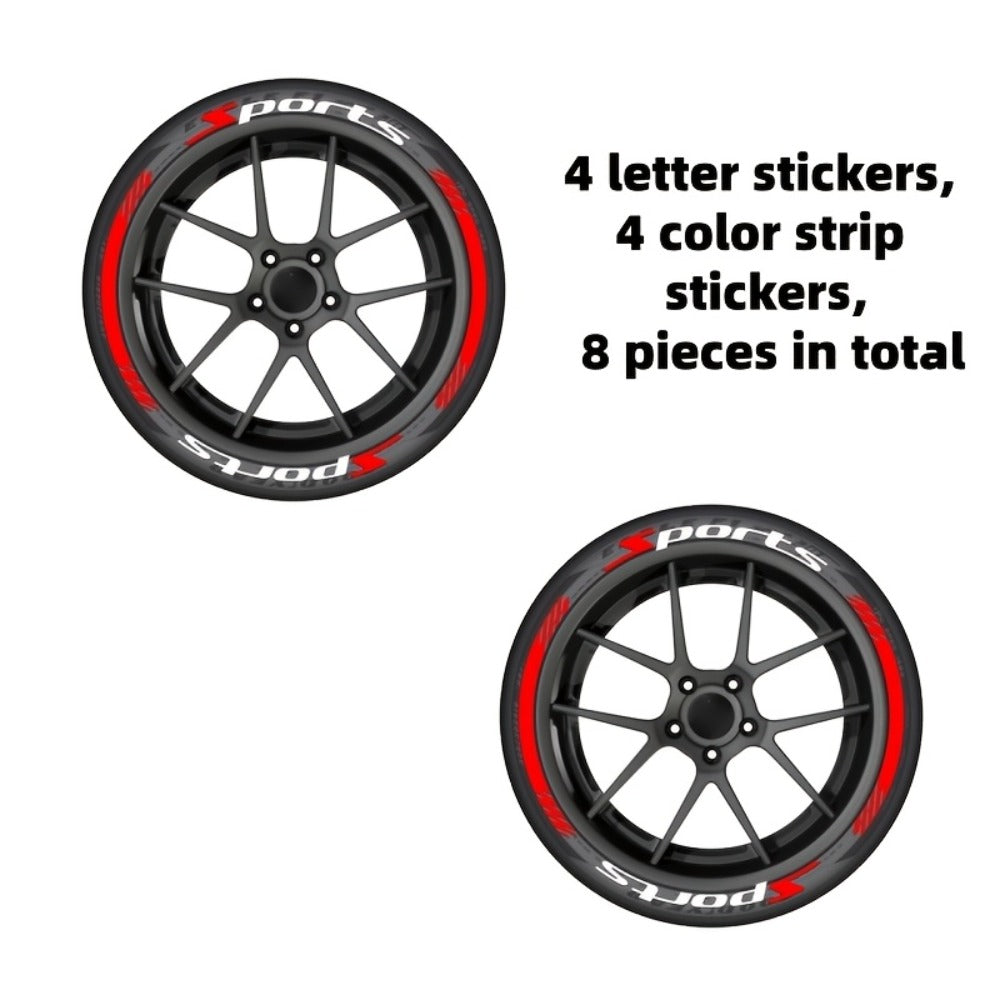 Tire Letter Stickers – Sport Racing PVC Tire Decals for Car & Motorcycle, Self-Adhesive Raised Letter Stickers
