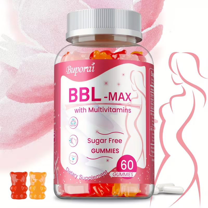 BBL Booty Gummies with Saw Palmetto & Wild Yam for Bath Time, Home Spa and Personal Care, with the Listed Configuration