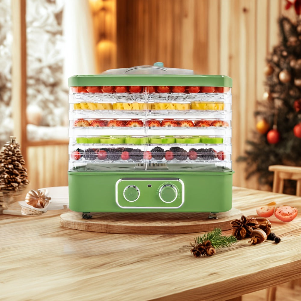 Food Dehydrator Machine 5-Tray BPA-Free Stackable 240W Digital Temperature Control 95-158°F Quiet 33dB Overheat Protection for Jerky Fruit