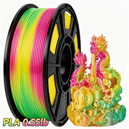 3D Printer Filament Tri-Color PLA 1.75mm 250g Coextruded Spool with Five Three-Tone Combinations