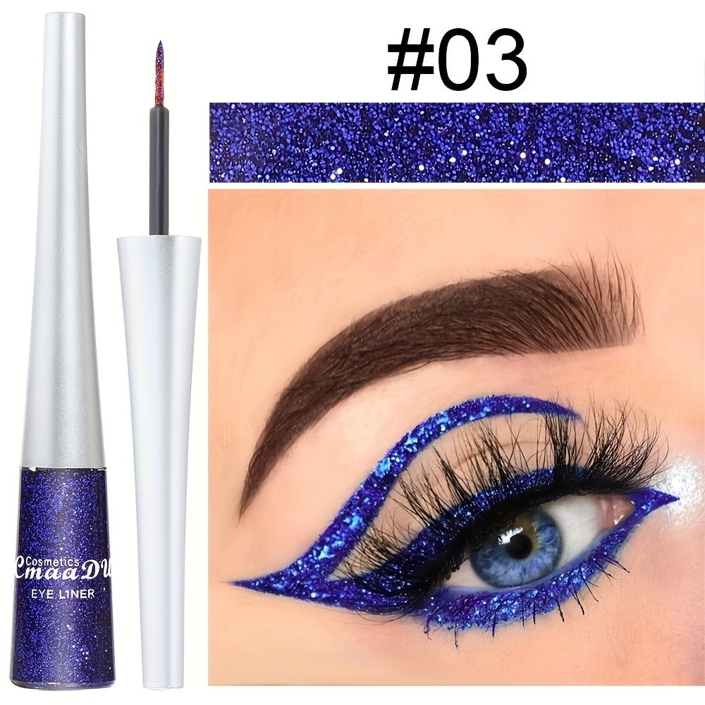 Glitter Liquid Eyeliner Set 16 Colors Waterproof Shimmer Metallic Eye Liner Pen Kit – Long-Lasting Smudge-Proof Sparkle Eye Makeup for Party