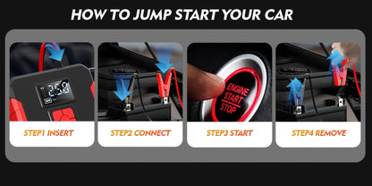 Portable Jump Starter with Air Compressor – 15000A-19000A Peak 350PSI 12V 17-in-1 Car Battery Jump Starter, Digital Display