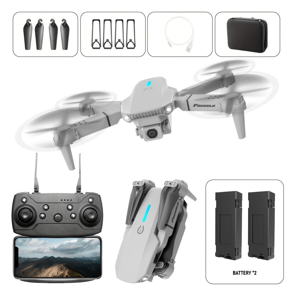 E88 Foldable Drone with Dual Camera with the Listed Color, Size or Set Options for Everyday Use