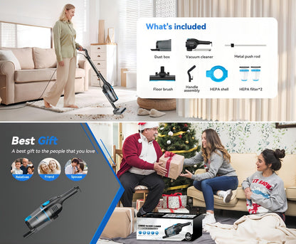 Cordless Stick Vacuum 30KPa 600W Motor 68oz Bagless Upright Vacuum Cleaner for House Car Hard Floor Carpet Pet Hair Multi-Color
