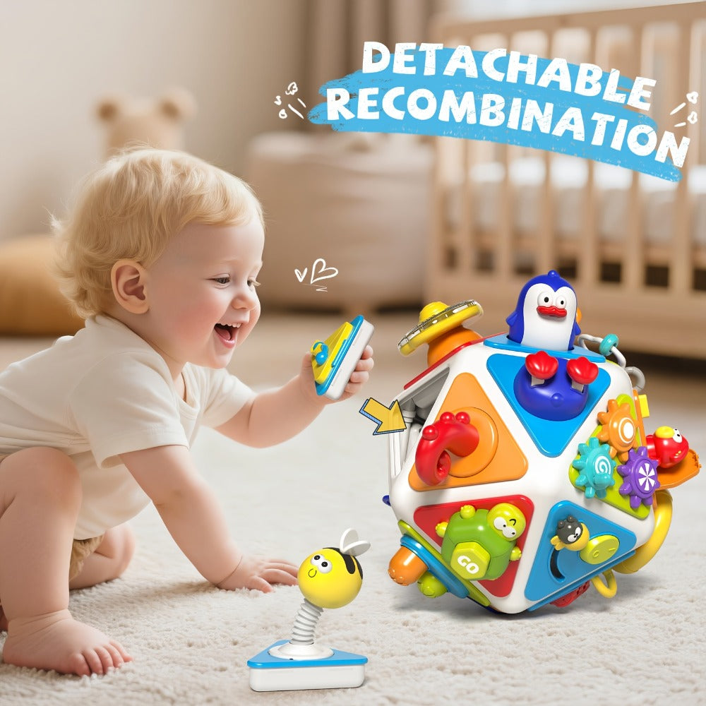 21-in-1 Toddler Busy Board Activity Cube, Early Educational Sensory Toy for Boys & Girls Ages 1-3