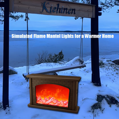 Simulated Charcoal Flame Fireplace Light, Battery & USB Powered Vintage Indoor Mood Light for Christmas Halloween Patio Decoration