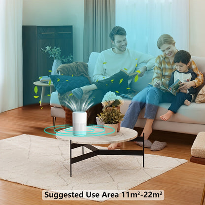 Air Purifier with Negative-Ion Function, Type-C Power, Blue Light, Aroma Box and 50 m3/h Airflow