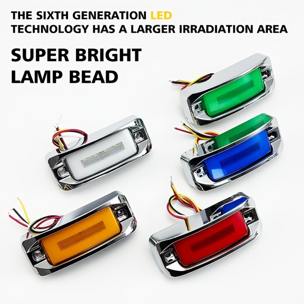 LED Car Side Marker Lights – Strobe Warning Flashing Signal Light for Truck Car Night Driving Safety, High/Low Brightness