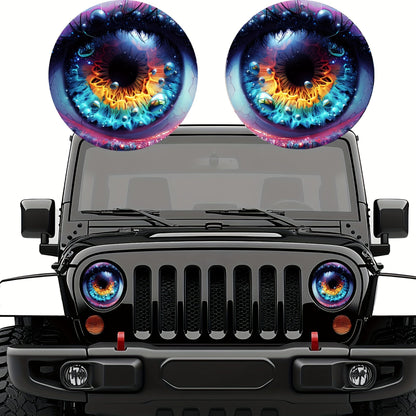 3D Beast Eye Headlight Stickers – Funny Car Headlight Decals for Jeep Round Headlights, Truck Body, Bumper & Window Decoration