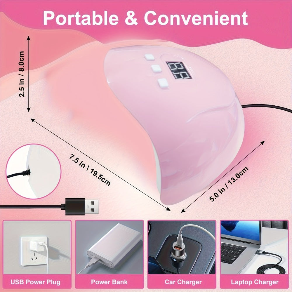 Complete Acrylic Nail Kit with Drill & UV Light for Beginners – Full Starter Set Everything Included for Nail Extensions Sculpting