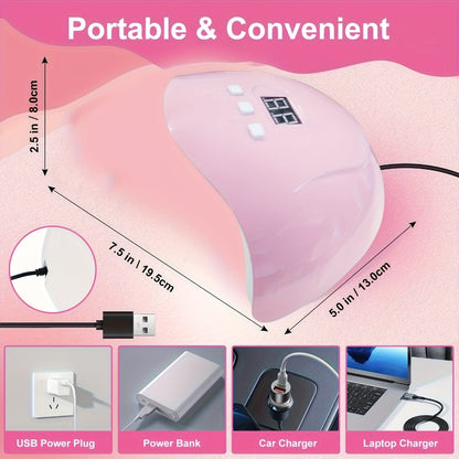 Complete Acrylic Nail Kit with Drill & UV Light for Beginners – Full Starter Set Everything Included for Nail Extensions Sculpting