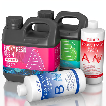 Fast-Curing Epoxy Resin Kit Low Odor Bubble-Free Non-Yellowing for Entryways, Bedrooms and Living Spaces