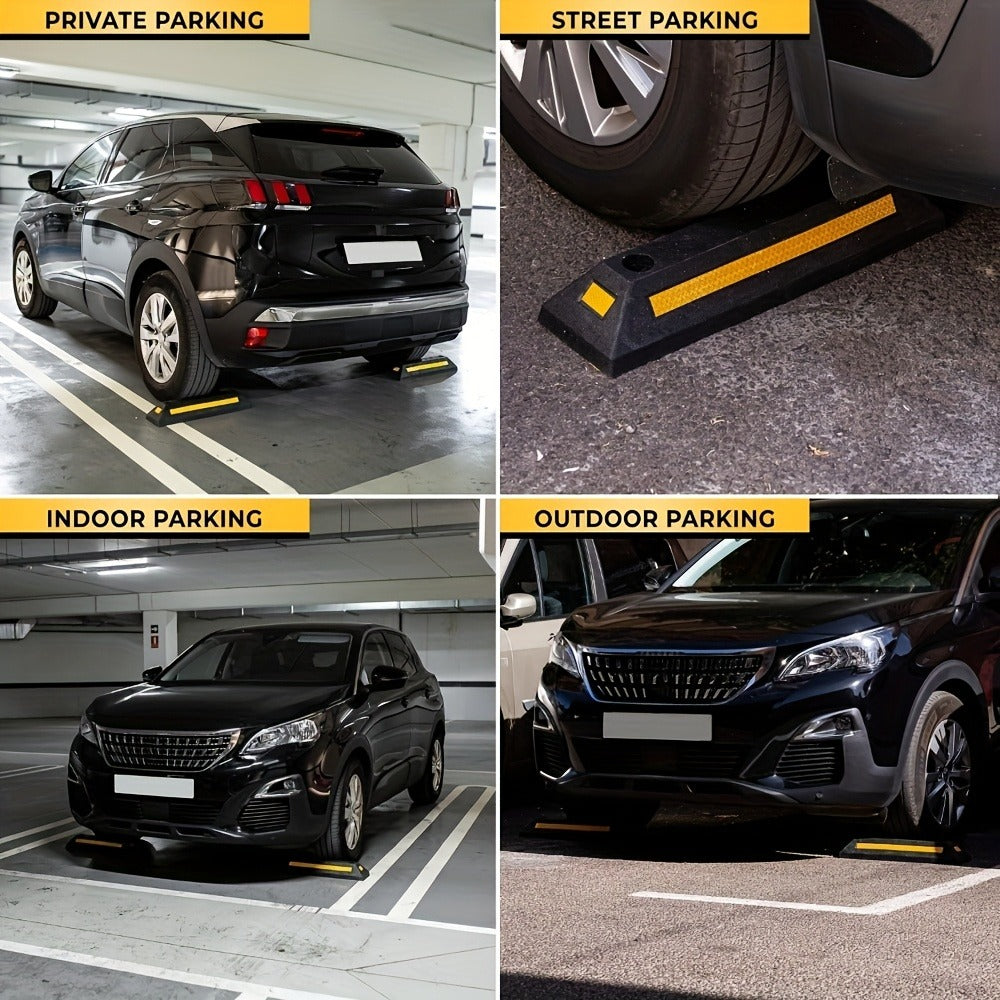 Garage Parking Curb Stop Rubber Wheel Stop 21 Inch Heavy Duty Car Tire Guide Railing for Garage Floor Wall Protector Vehicle Parking Aid 1pc