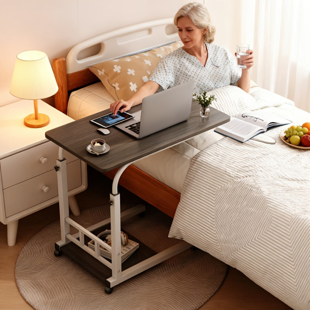 Bedside Table with Wheels Adjustable Height – Multi-Style Nursing Care Table for Elderly & Patients | Single & 3-Tier Rolling Overbed Dining