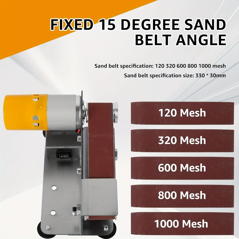 Mini Belt Sander 3-in-1 Electric Desktop Knife Sharpener 15 Degree 7 Speed Adjustable for Entryways, Bedrooms and Living Spaces