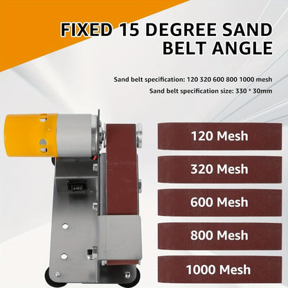 Mini Belt Sander 3-in-1 Electric Desktop Knife Sharpener 15 Degree 7 Speed Adjustable for Entryways, Bedrooms and Living Spaces