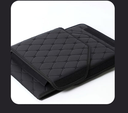 Car Trunk Organizer, Foldable Faux Leather Bow-Detail Box in 30L or 35L Size with Pink and Black Options