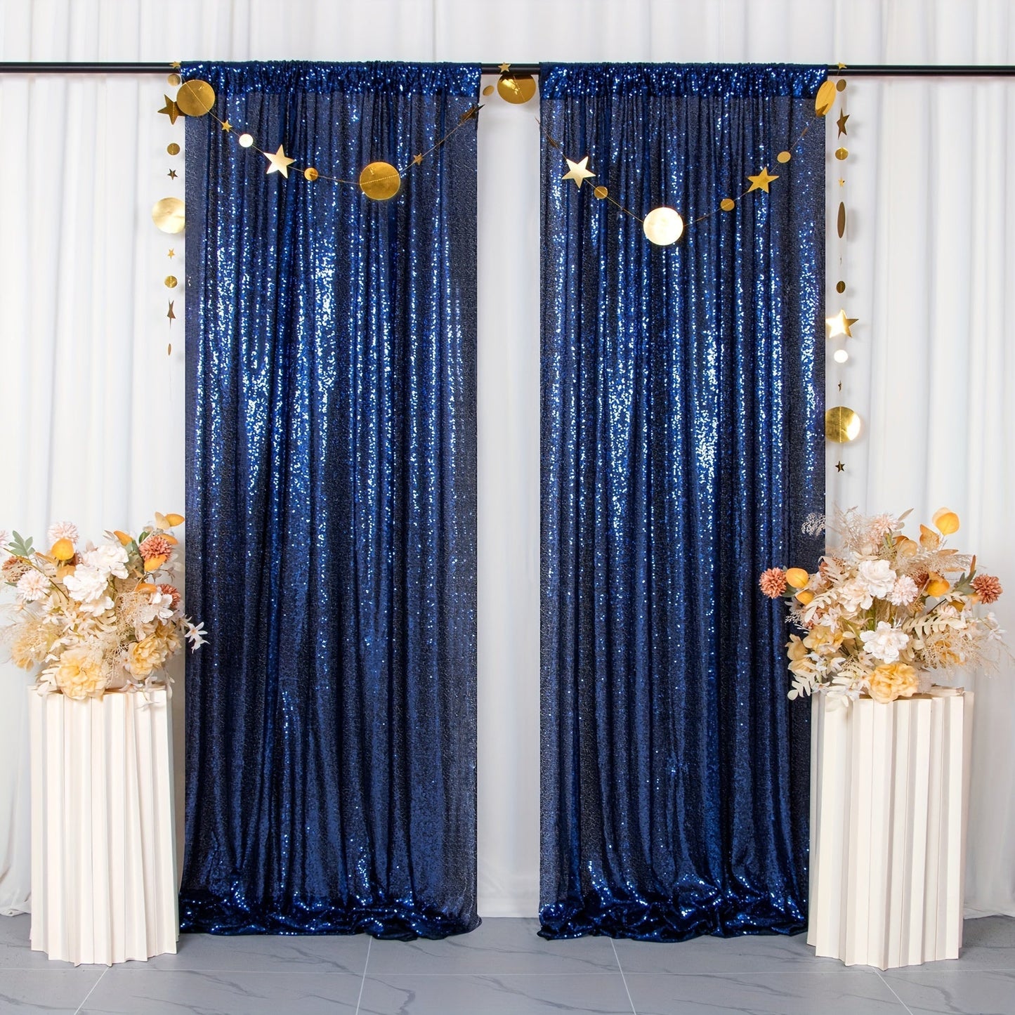 Sequin Backdrop Curtain for Party Wedding – 4x8ft Shimmering Glitter Curtain for Birthday Photo Booth Stage Decoration, Easy Hang