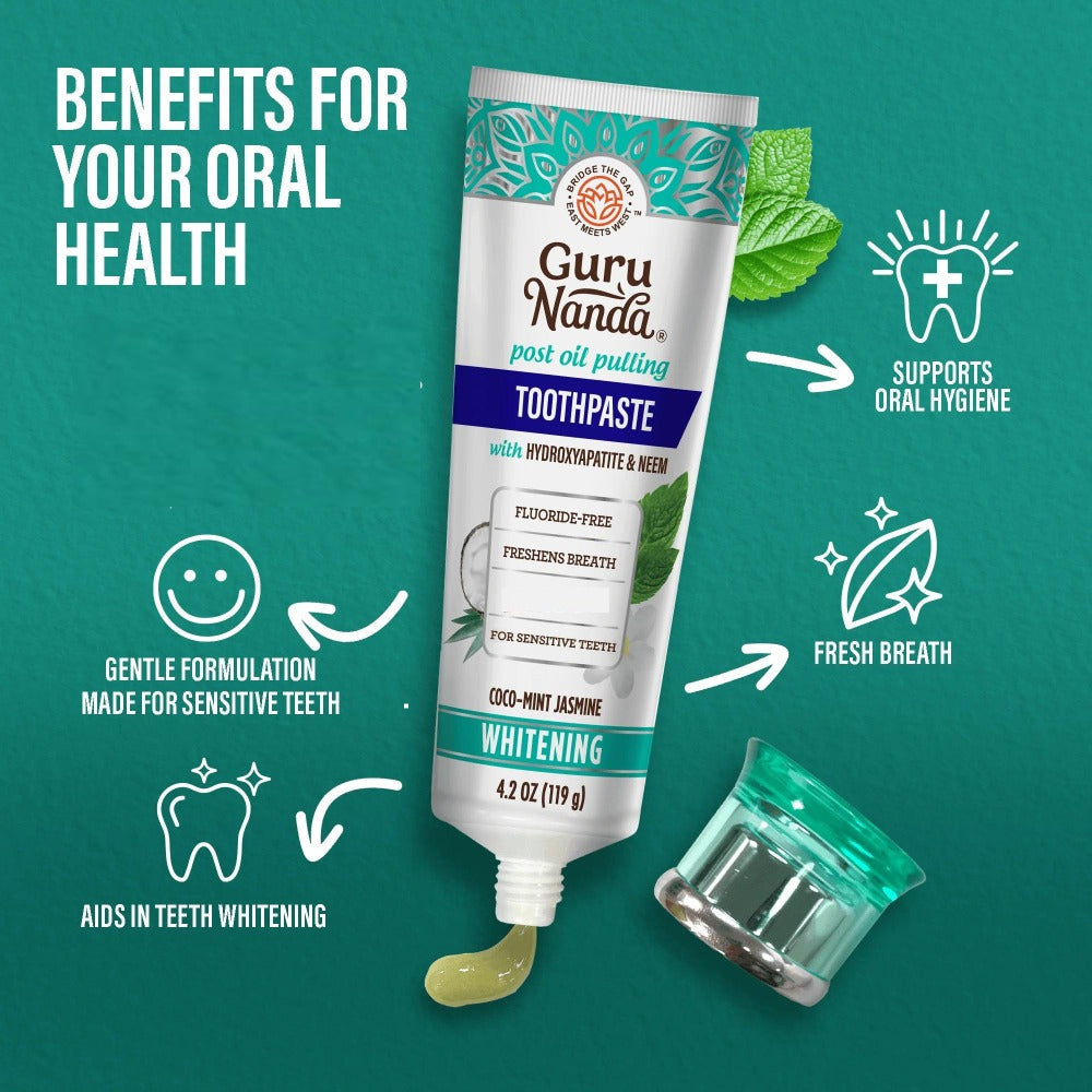 Hydroxyapatite Whitening Toothpaste Fluoride Free, Natural Teeth Whitening for Sensitive Teeth Stain Removal