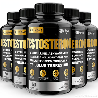 Tongkat Ali Testosterone Booster for Men with Tribulus, Fenugreek & L-Arginine - Plant-Based Natural Supplement for Strength