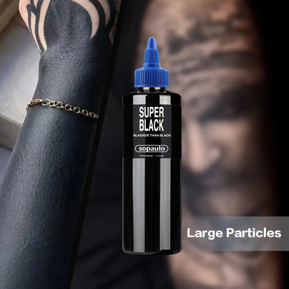 Tattoo Ink 8oz 240ml Single Black Bottle with Ultra-Dark Color Label and Large-Capacity Format