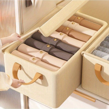 Foldable Fabric Storage Box with Side Handles, 47 x 28 x 20cm Size and Three Color Options