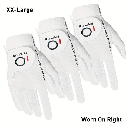 Wet Weather Golf Gloves Rain Grip 3-Pack for Men | Breathable Water-Resistant Golf Gloves for Left & Right Hand