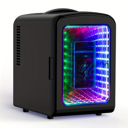 Skincare Mini Fridge 4 Liter - Beauty Refrigerator with Mirrored Door & LED Light, Portable Cosmetic Cooler for Skincare