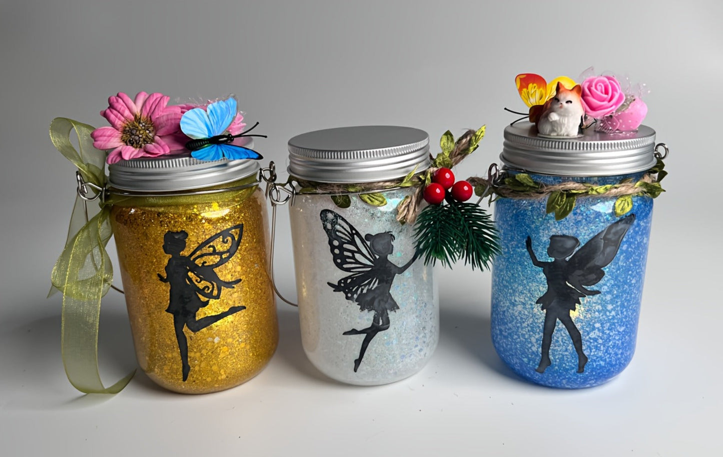Fairy Mason Jar Lantern Craft Kit for Two Lights with Color-Changing LED Candles and Remote Control