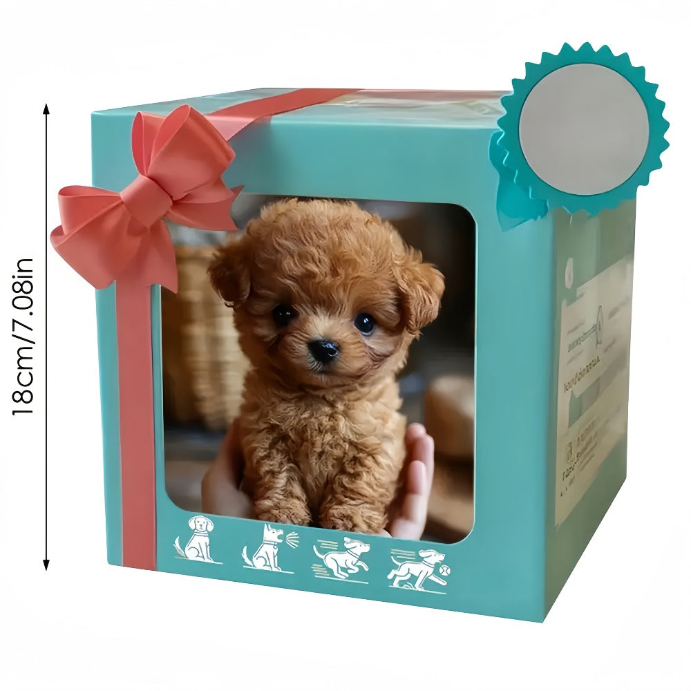 Simulation Puppy Robot Electric Interactive Dog Toy, Auto Walking, Barking & Tail Wagging, Plush Biomimetic Pet with Dog Bone Accessory