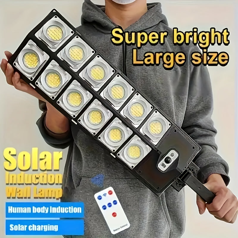 Solar Street Light Outdoor, High Brightness Wide Angle Dusk to Dawn Solar Powered with Remote Control for Parking Lot