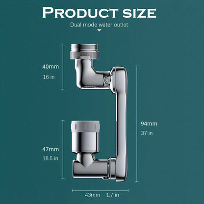 1440° Rotating Faucet Extender Brass Multifunctional 1080° 360° Swivel Robotic Arm Sink for Home Plumbing Maintenance and Repair