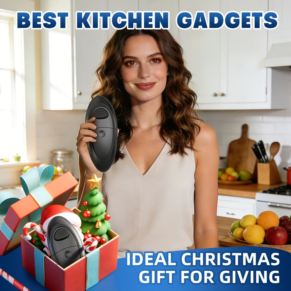 Electric Can Opener One-Touch Automatic – Smooth Edge Battery Operated Handheld Opener for All Can Sizes, Best Kitchen Gadget for Seniors