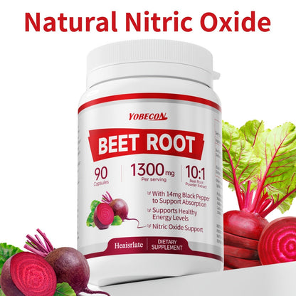 Beet Root Capsules 1300mg High Strength Vegetarian - Natural Nitric Oxide, Blood Flow for Bath Time, Home Spa and Personal Care