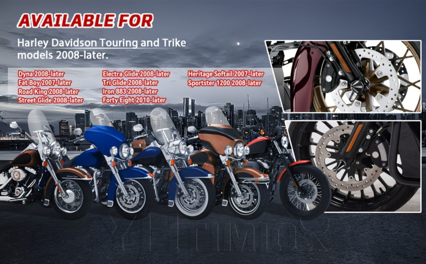 CNC Spike Motorcycle Front Axle Nut Covers Caps 3.6" – Fits Harley Touring Street Glide Road King Electra Glide Tri Glide 2008-Later