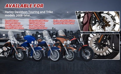 CNC Spike Motorcycle Front Axle Nut Covers Caps 3.6" – Fits Harley Touring Street Glide Road King Electra Glide Tri Glide 2008-Later