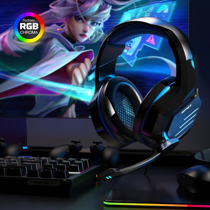 NPET Gaming Headset PS4 PS5 Xbox One PC Noise Cancelling Mic Stereo Over-Ear for Bedside Audio, Alarms and Room Entertainment