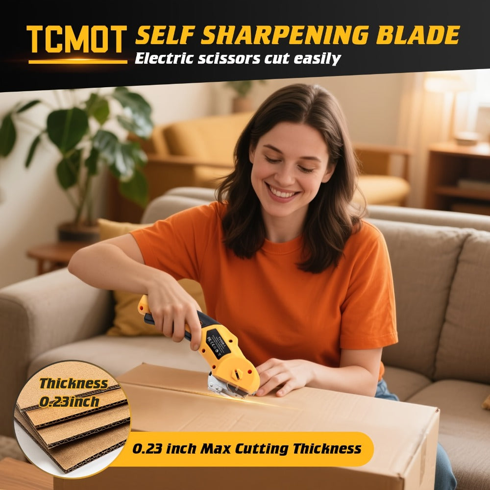 Electric Scissors Rechargeable Cordless - USB-C Charging, Battery Indicator, Portable Power Cutter for Fabric