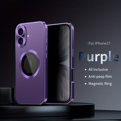 iPhone Anti-Spy Magnetic 2-in-1 Phone Case with All-Round Lens Protection – Complete Drop Protection Cover for iPhone 12 13 14 15 16 Pro Max