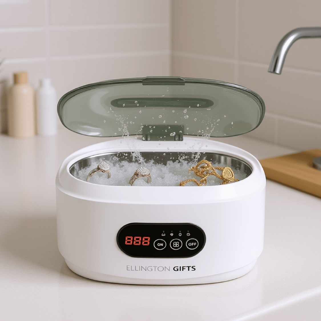 Ultrasonic Cleaner - Jewelry Machine 48000Hz Portable for Glasses Watches Dentures Rings - product detail view 6