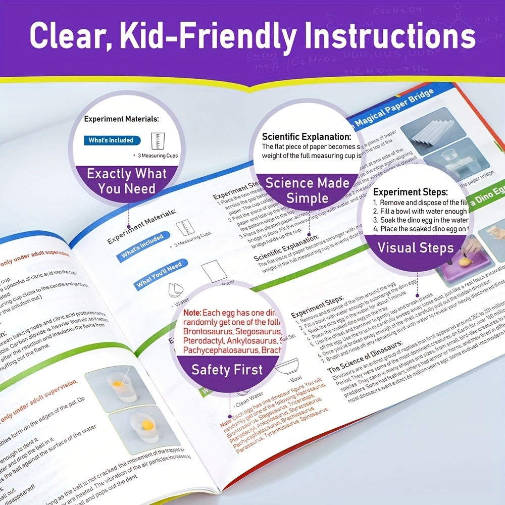 STEM Science Kit for Kids Ages 6-12, 60 80 105 Lab Experiments, Chemistry Set with Crystal Growing & Chemical Reactions