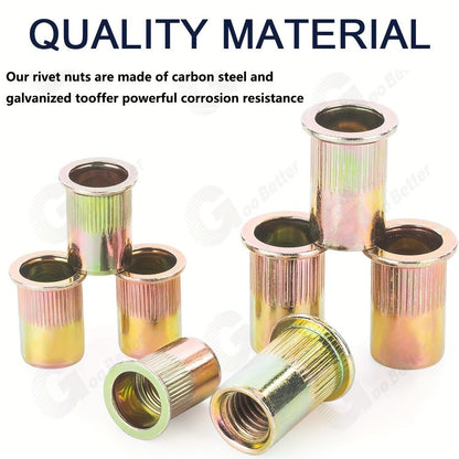 860pcs Rivet Nut Kit SAE UNC Assortment for Entryways, Bedrooms and Living Spaces, with the Listed Configuration