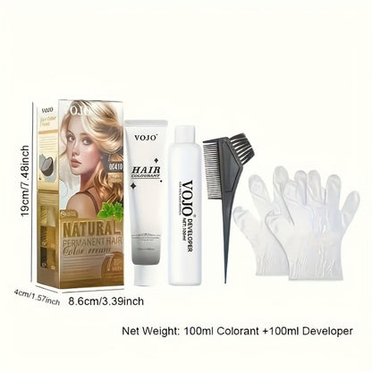 Permanent Hair Dye Kit 12 Vibrant Colors with Developer & Applicator Tools Bleach Blonde Ash for Bath Time, Home Spa and Personal Care