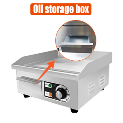 Electric Flat Top Grill 14"/22", Commercial Teppanyaki Griddle, Non-Stick Cast Iron Cooking Surface