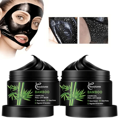 Bamboo Charcoal Clay Face Mask Deep Cleansing Pore Minimizing Oil Control Blackhead Remover for Bath Time, Home Spa and Personal Care